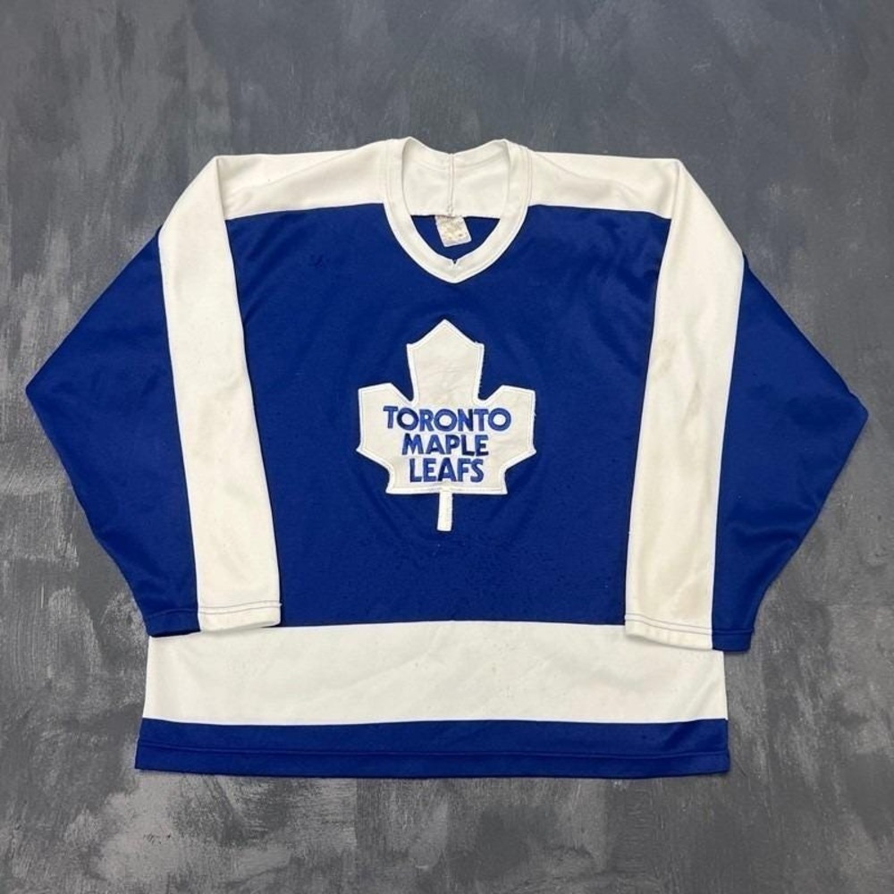 Vintage Toronto Maple Leafs Jersey Mens Large Blue 1980s NHL